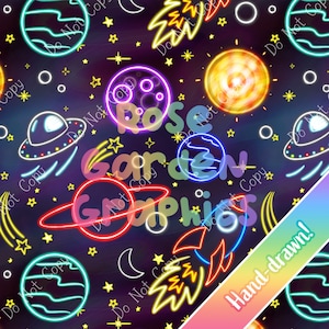 Outer Space Glow Seamless Image, Seamless Pattern Paper, Digital Papers, Custom Fabric Printing File, Clipart Design, boy gender neutral