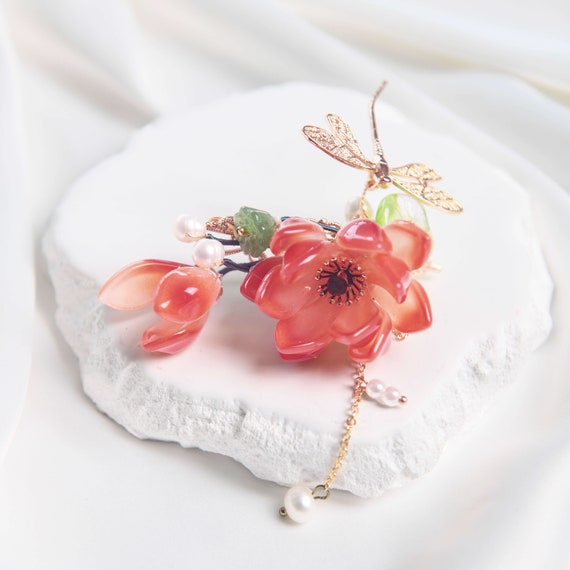?? Handmade Premium Freshwater Unicorn ? Pink Keshi Pearl Flower ? Hair Clip il_fullxfull.6022224393_7xz6.jpg main image 4