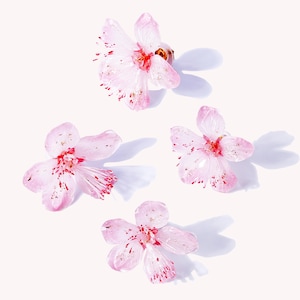 Flowering Cherry Stud Earrings, flower earrings, wedding bridal earrings, Handmade earrings, gift for her, plastic hot shrink earrings