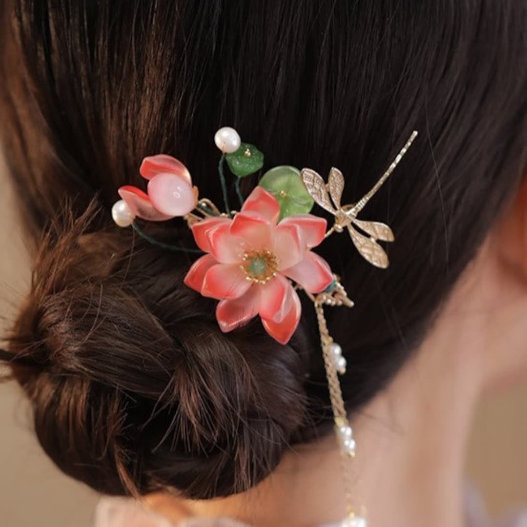 Clip Accesories Love Clip Bolsas Lotus Pond Dragonfly Hair Clip