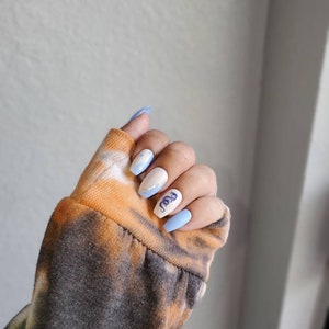 Baby Blue Dragon Press On Nails Etsy