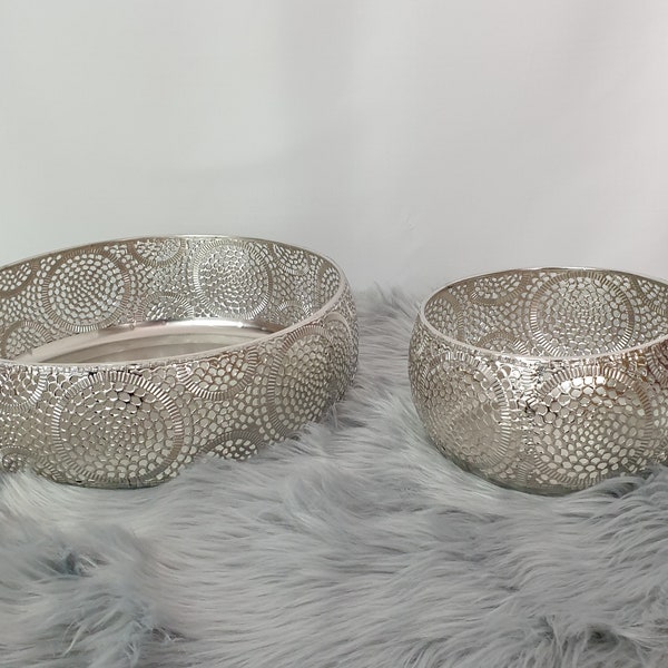 Silver bowl set of 2 round