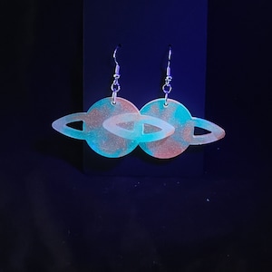 Glow in the dark planet earrings