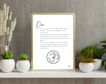 Yoga Poster Om black white German Download