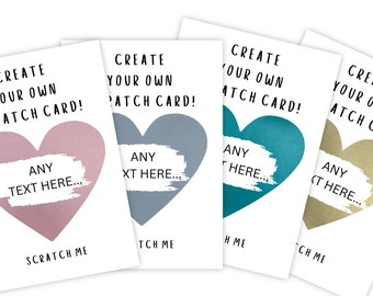Maak uw eigen kraskaart, gepersonaliseerde kraskaart, kras- en onthulkaart