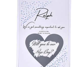 Personalised Will you be our page boy? scratch card, page boy, scratch and reveal card, wedding, will you be our page boy? Keepsake, memento