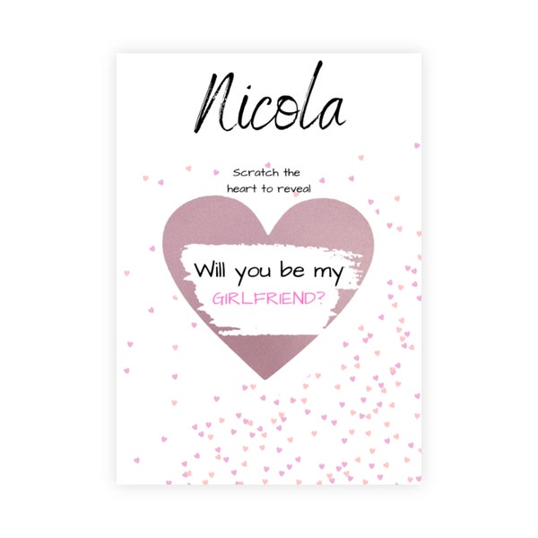 Will you be my boyfriend? Will you be my Girlfriend? Scratch and reveal card. Boyfriend, Girlfriend proposal.Personalised,Memories keepsake