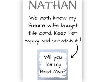 Personalised Funny / humour will you be my best man scratch card. Will you be my best man ? Wedding, Best man, Groomsman, Usher