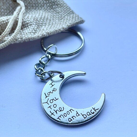 I Love You to the Moon and Back Keyring Moon Shape Keyring
