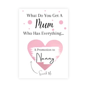 Personalised Pregnancy announcement scratch card,Pregnancy reveal, Mum promotion to Nanny, Baby Reveal, pregnancy scratch card,Surprise card