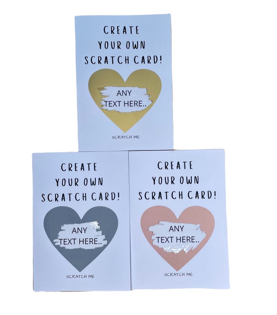 Create Your Own Scratch Card Personalised Scratch Card Etsy UK