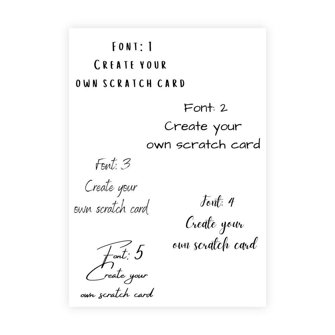 Create Your Own Scratch Card Personalised Scratch Card Etsy UK