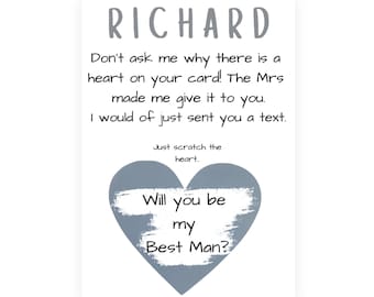 Personalised Funny / humour will you be my best man scratch card. Will you be my best man ? Wedding, Best man