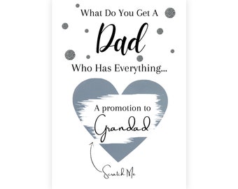 Pregnancy announcement scratch card, Pregnancy announcement,promotion to Grandad, Dad promoting to Grandad scratch card
