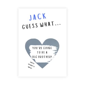 Personalised you’re going to be a Big brother scratch and reveal card! Baby surprise BIG BROTHER !