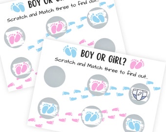 Gender reveal scratch cards, Gender reveal, Boy or girl ? , Baby shower, Gender reveal party, Boy, Girl, Scratch and match 3 to find out.