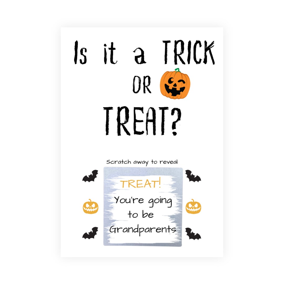 Pregnancy Reveal Scratch Card, Personalised Halloween Pregnancy