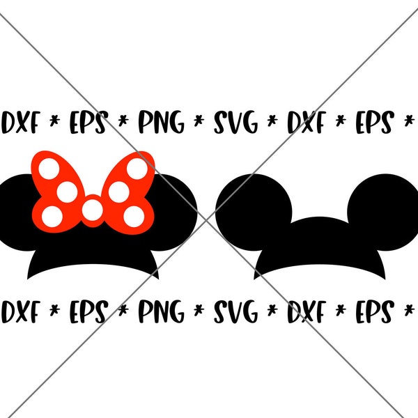 SALE!! Mouse Bow SVG, Disney svgs, DXF, eps, png Instant Download File, Disney Family Trip svg, Minnie svgs Mickey Disney Ears Hat--M85