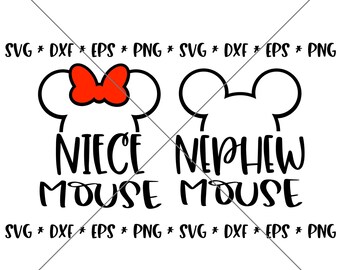 Ausverkauf!! Nichte Neffe Maus SVG, Disney Svgs, DXF, Eps, Png Instant Download-Datei, Disney World Family Trip Svg Disney Trip Maus--MT41