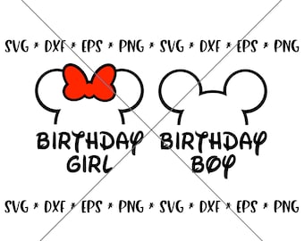 SALE!! Birthday Girl Boy SVG, Disney svgs, DXF, eps, png Instant Download File, Disney World Family Trip svg, Disney Birthday Mouse--MT27