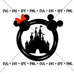 SALE!! Castle Mouse Outline SVG, Disney svgs, DXF, eps, png Instant Download File, Disney World Family Trip svg Silhouette Disneyland--C04