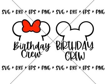 SALE!! Mouse Birthday Crew SVG, Disney svgs, DXF, eps, png Instant Download File, Disney World Family Trip svg, Disney Birthday Mouse--MT24