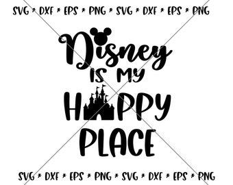 verkoop!! Happy Place Trip Mouse Castle SVG, Disney svgs DXF eps, png Instant Download Bestand Mickey Disney World Family Trip svg Silhouette--D19