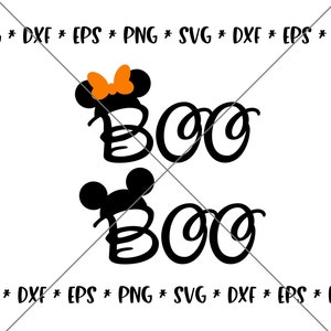 SALE!! Halloween Party Boo Mouse SVG Disney svgs DXF eps png Instant Download File Mickey Disney World Family Trip svg Silhouette--H12