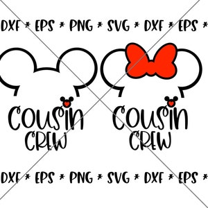 OFERTA!! Cousin Crew Mouse SVG, Disney svgs, DXF, eps, png Arquivo de download instantâneo, Disney World Family Trip svg Disney Cousin Crew Trip - MT53