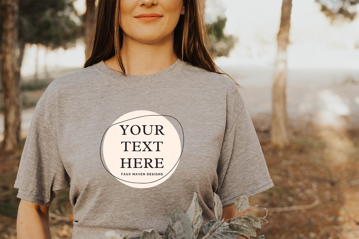 Jerzee 21MR Grau Mockup Athletische Heather Tee Mock Etsy