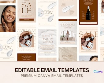 Skincare Email Templates | Editable Canva Designs for Beauty Brands
