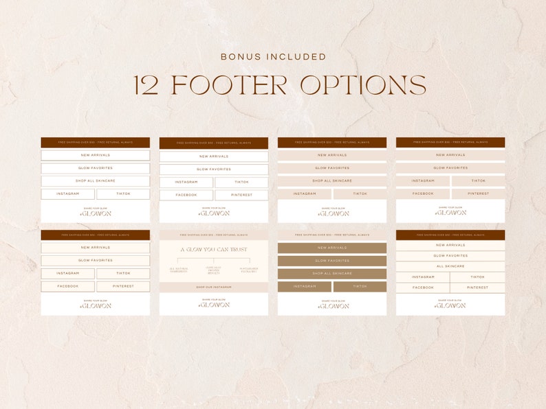 Editable email templates for ecommerce skincare brands. Made for Canva and Mailchimp, Klaviyo. Includes flows, campaigns and seasonal templates. Light, pink, modern and bright templates, minimalist. Newsletter