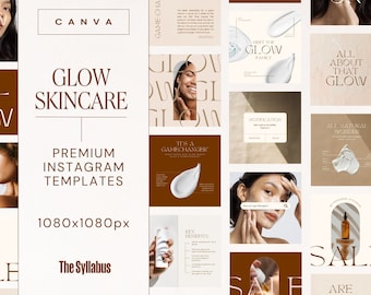 Instagram-sjablonen voor huidverzorging | Roze Canva Beauty Posts (digitaal)