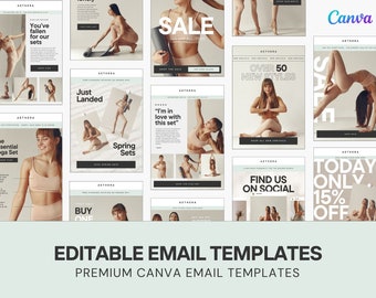Canva Email Templates | Yoga & Activewear Designs (Canva Pro)