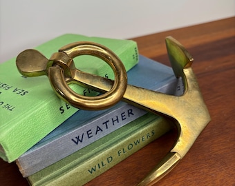 Vintage Brass Anchor Paperweight, Brass Nautical Decor, Beach Vibes, Office Paperweight, Fathers Day Gift