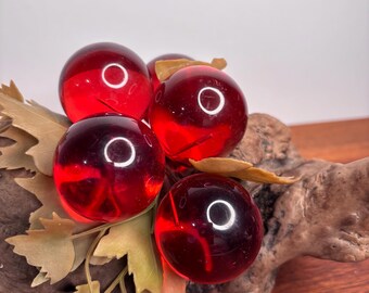 Vintage Lucite Red Grapes on Driftwood, Lucite Fruit, Mcm Decor - Etsy
