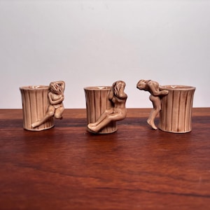 Pick-a-piece Vintage Shafford Novelty Naked Lady Shot Glass, Risqué Adult Glass, Vintage Bar Cart