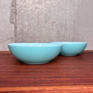 Vintage Set of Hazel Atlas Turquoise Bowls,  Chili Bowls, Cereal Bowls, Vintage Kitchen
