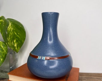 Vintage Dansk Mesa Blue Vase, Retro Dansk, Ceramic Vase