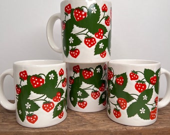 Vintage Single Waechtersbach Strawberry Mug, W. Germany, Mugs Sold Individually, Strawberries