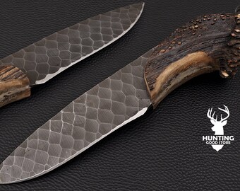 Damascus Hunting Knife , Collectible Knife , Custom Hand Forged Damascus Collectible Knife , Gift For Beloved One.