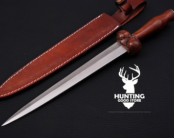 Collectible Bollock Dagger , Medieval Dagger , Medieval Bollock Dagger , Personalized Leather Sheath , Dagger 16″ / 40 Cm