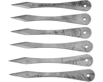 Hand Made Damascus & Steel Throwing Knife With Leather Cover , A set of 6 Pieces