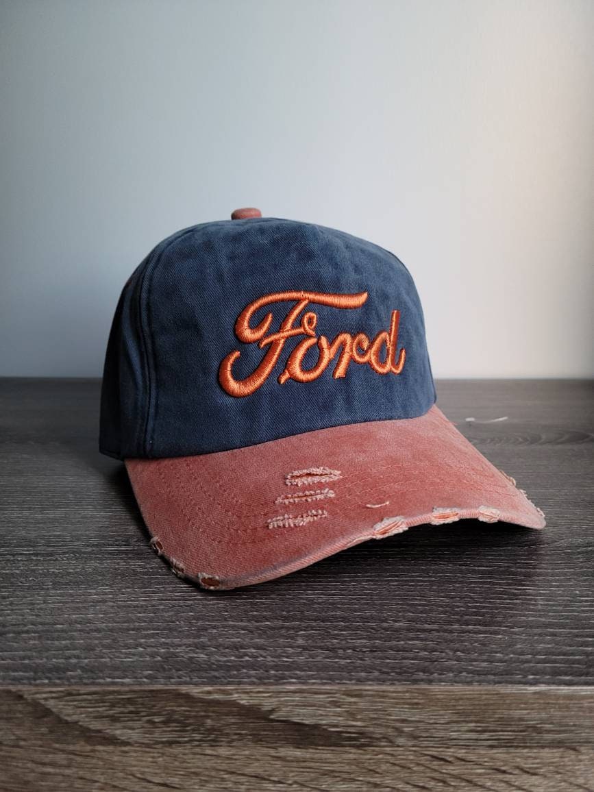 Ford Trucker Hat Vintage Ocean Blue / Orange Vintage Fit Etsy