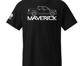 Maverick 2025-2026 - Camiseta con silueta delineada y bandera estadounidense (v2)