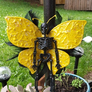 Black and Yellow Skeleton Butterfly
