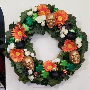 St. Patrick&#39;s Day Skull Wreath