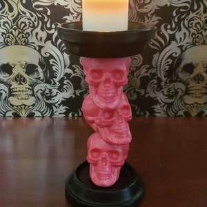 Pink Skull Votive Candle Holder