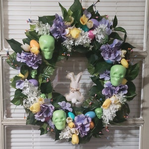 Easter Egg Hunt Skull Wreath