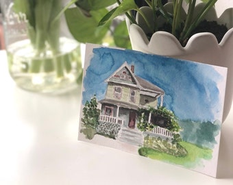 Custom Watercolor House Portrait